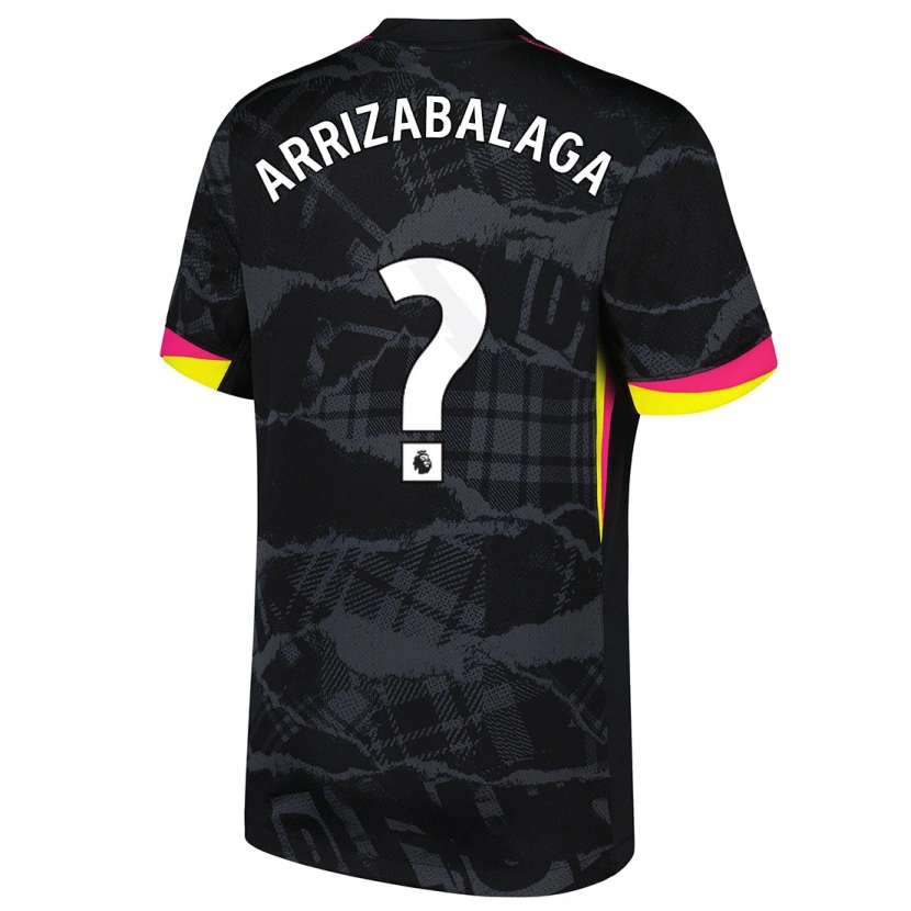 Danxen Niño Camiseta Kepa Arrizabalaga #0 Negro Rosa Equipación Tercera 2024/25 La Camisa