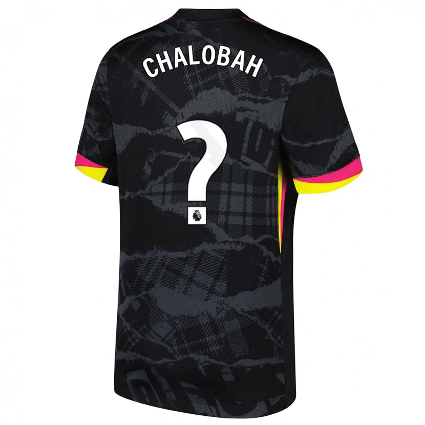 Danxen Niño Camiseta Trevoh Chalobah #0 Negro Rosa Equipación Tercera 2024/25 La Camisa