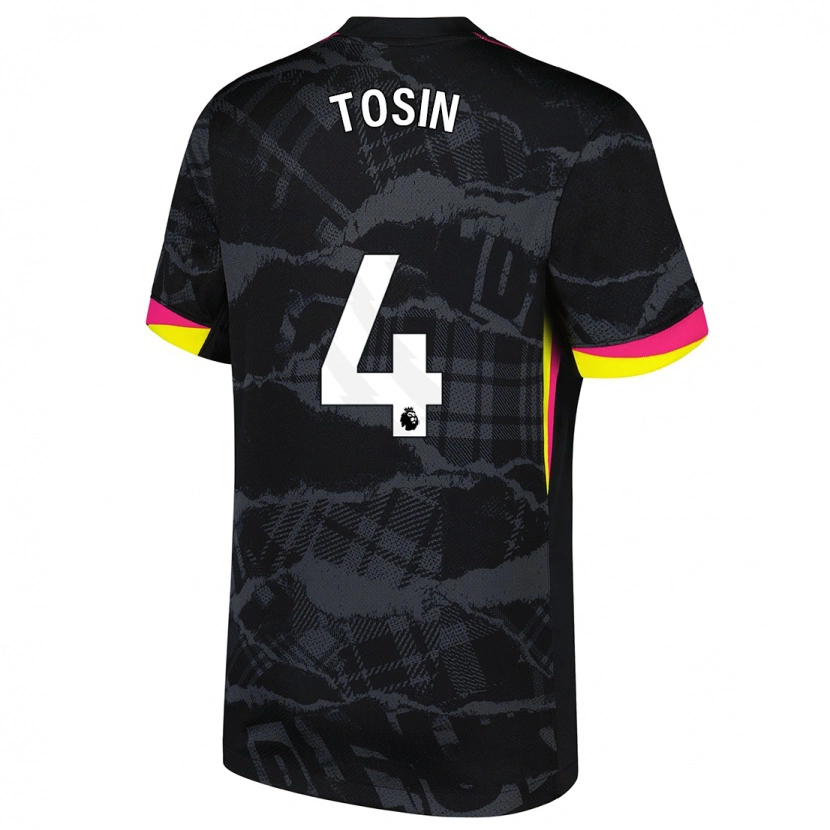 Danxen Niño Camiseta Tosin Adarabioyo #4 Negro Rosa Equipación Tercera 2024/25 La Camisa