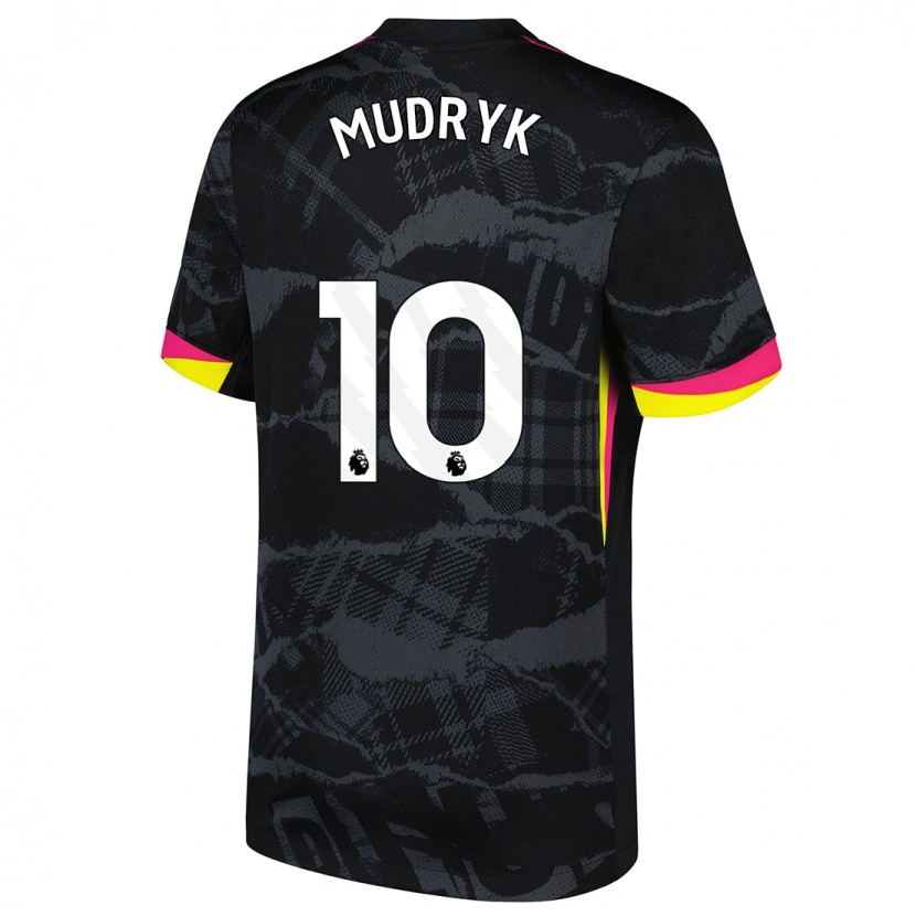 Danxen Niño Camiseta Mykhaylo Mudryk #10 Negro Rosa Equipación Tercera 2024/25 La Camisa