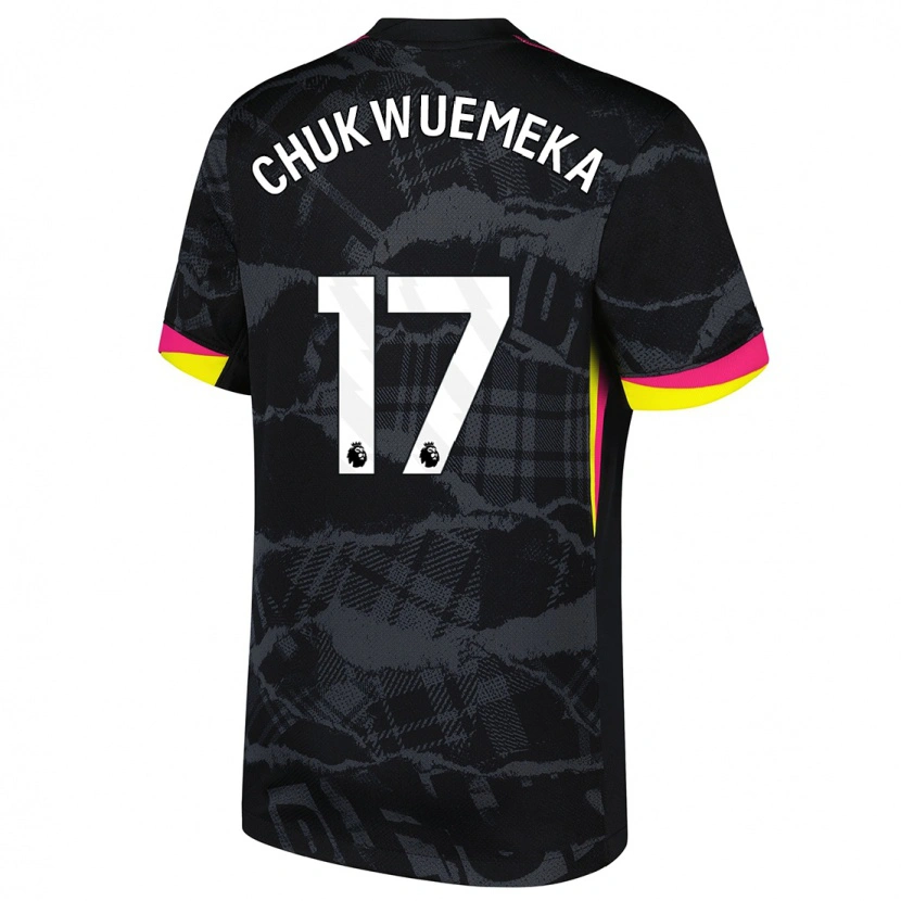 Danxen Niño Camiseta Carney Chukwuemeka #17 Negro Rosa Equipación Tercera 2024/25 La Camisa