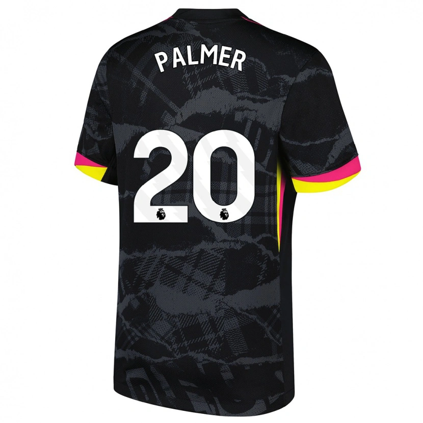 Danxen Niño Camiseta Cole Palmer #20 Negro Rosa Equipación Tercera 2024/25 La Camisa