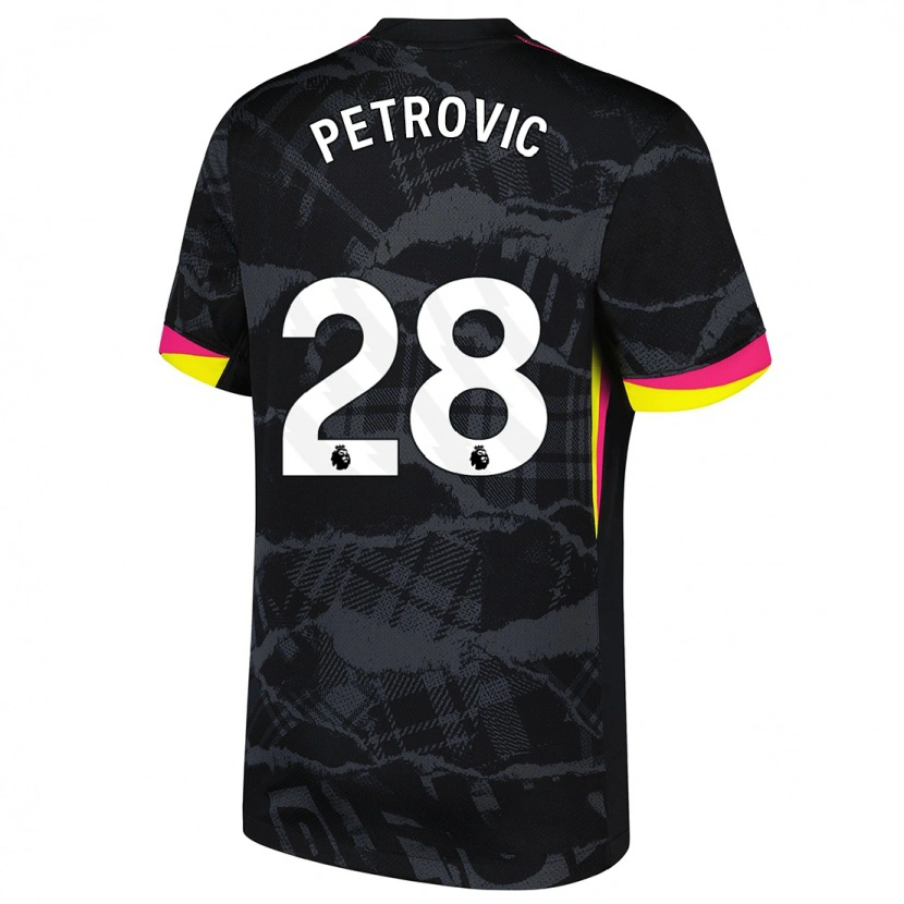 Danxen Niño Camiseta Djordje Petrovic #28 Negro Rosa Equipación Tercera 2024/25 La Camisa