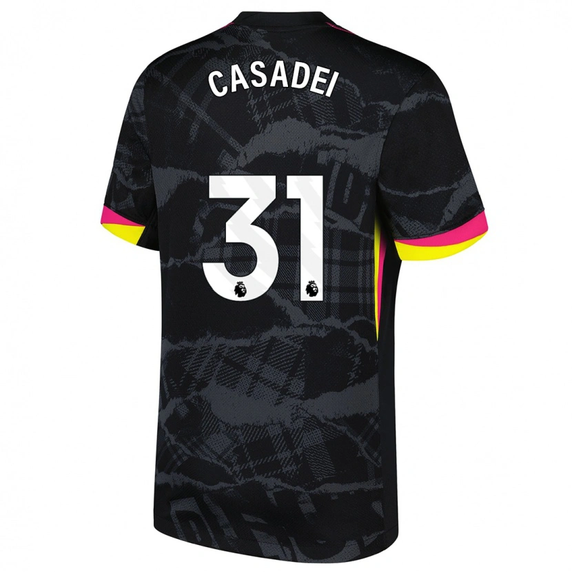 Danxen Niño Camiseta Cesare Casadei #31 Negro Rosa Equipación Tercera 2024/25 La Camisa