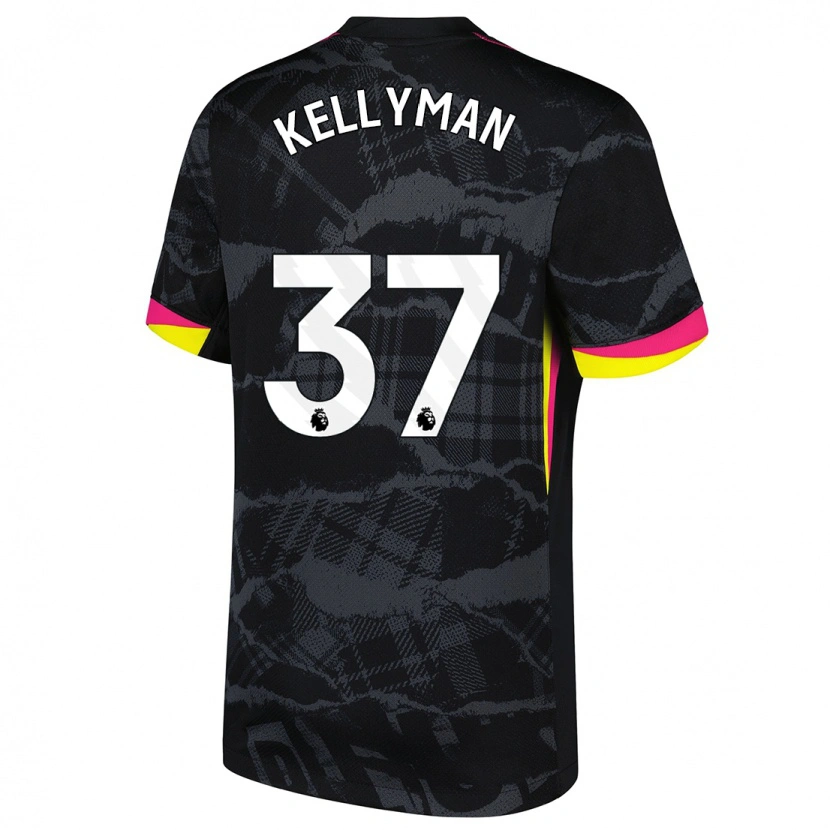 Danxen Niño Camiseta Omari Kellyman #37 Negro Rosa Equipación Tercera 2024/25 La Camisa