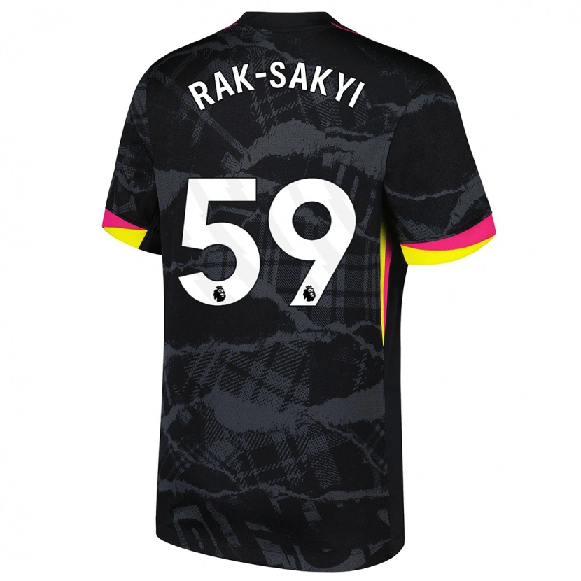 Danxen Niño Camiseta Sam Rak-Sakyi #59 Negro Rosa Equipación Tercera 2024/25 La Camisa