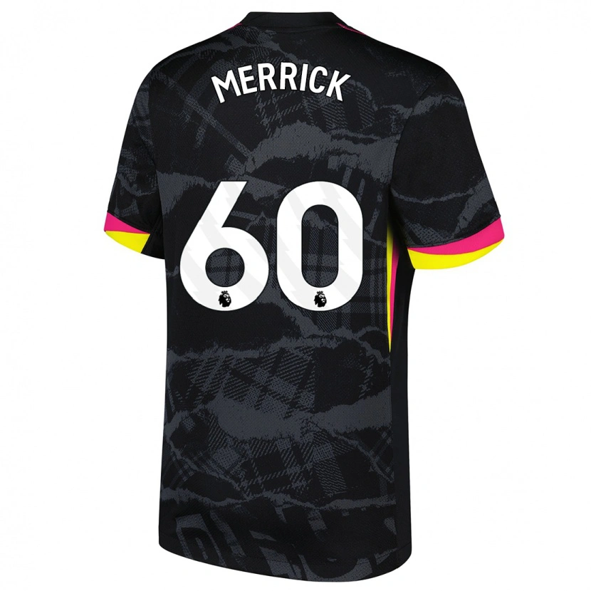 Danxen Niño Camiseta Max Merrick #60 Negro Rosa Equipación Tercera 2024/25 La Camisa