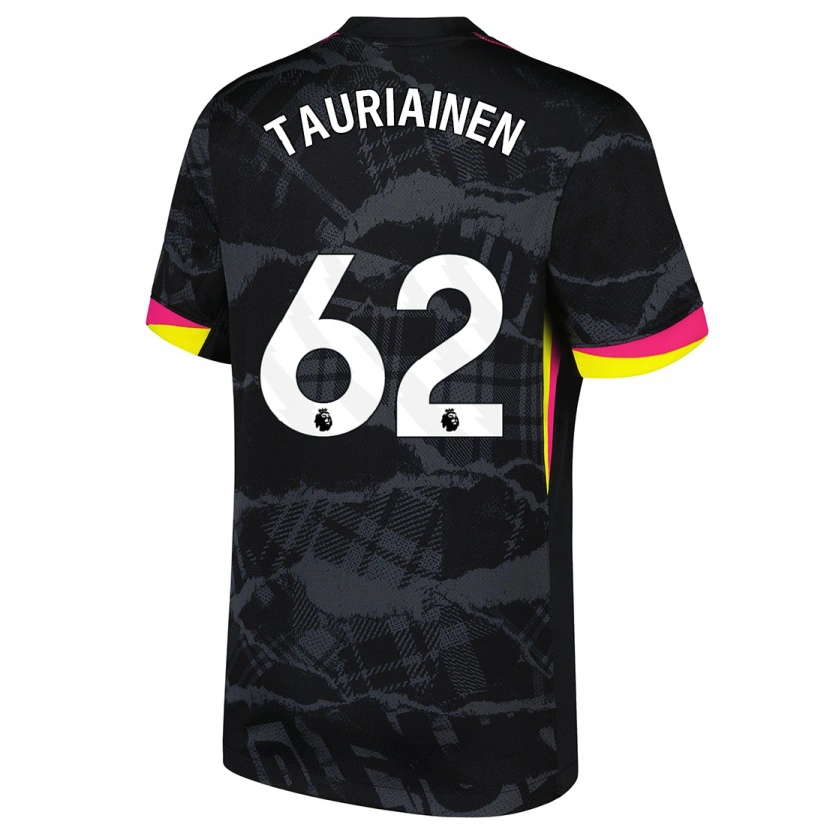 Danxen Niño Camiseta Jimi Tauriainen #62 Negro Rosa Equipación Tercera 2024/25 La Camisa