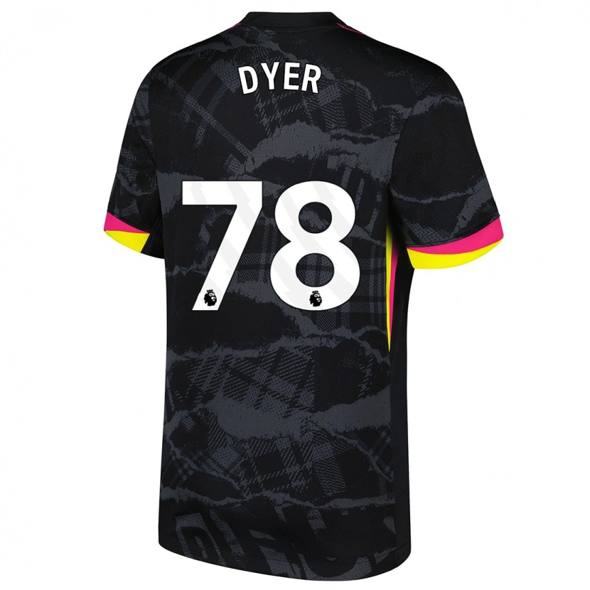 Danxen Niño Camiseta Kiano Dyer #78 Negro Rosa Equipación Tercera 2024/25 La Camisa