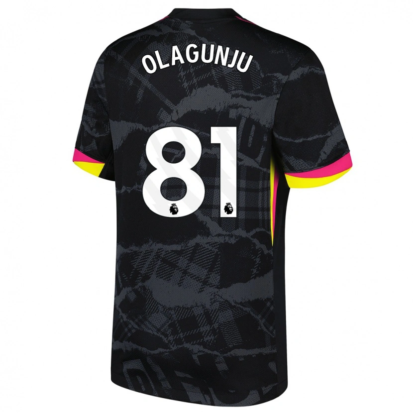 Danxen Niño Camiseta Saheed Olagunju #81 Negro Rosa Equipación Tercera 2024/25 La Camisa