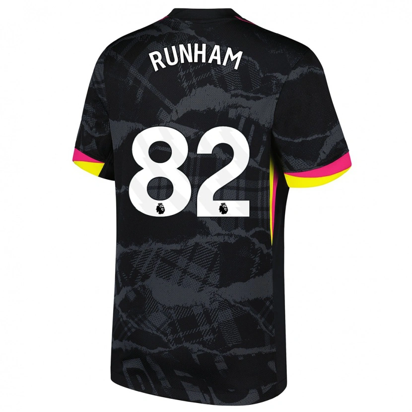 Danxen Niño Camiseta Frankie Runham #82 Negro Rosa Equipación Tercera 2024/25 La Camisa