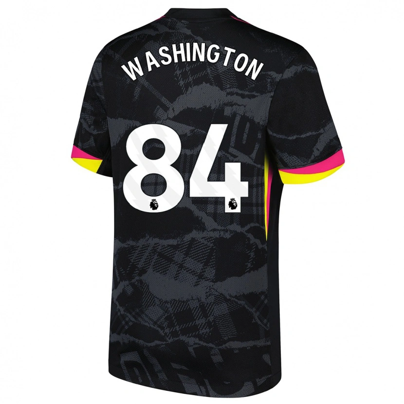 Danxen Niño Camiseta Marcell Washington #84 Negro Rosa Equipación Tercera 2024/25 La Camisa