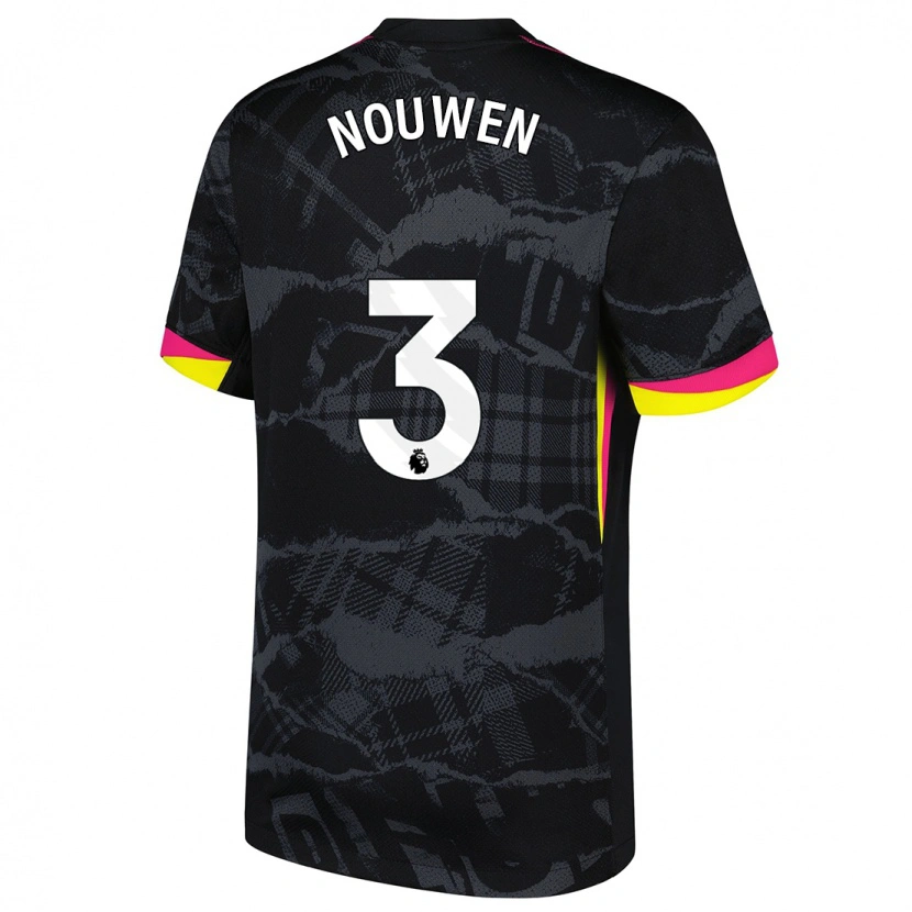 Danxen Niño Camiseta Aniek Nouwen #3 Negro Rosa Equipación Tercera 2024/25 La Camisa