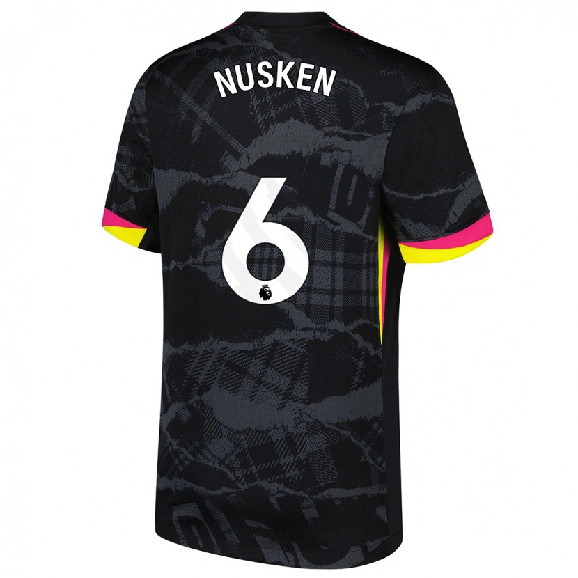 Danxen Niño Camiseta Sjoeke Nüsken #6 Negro Rosa Equipación Tercera 2024/25 La Camisa