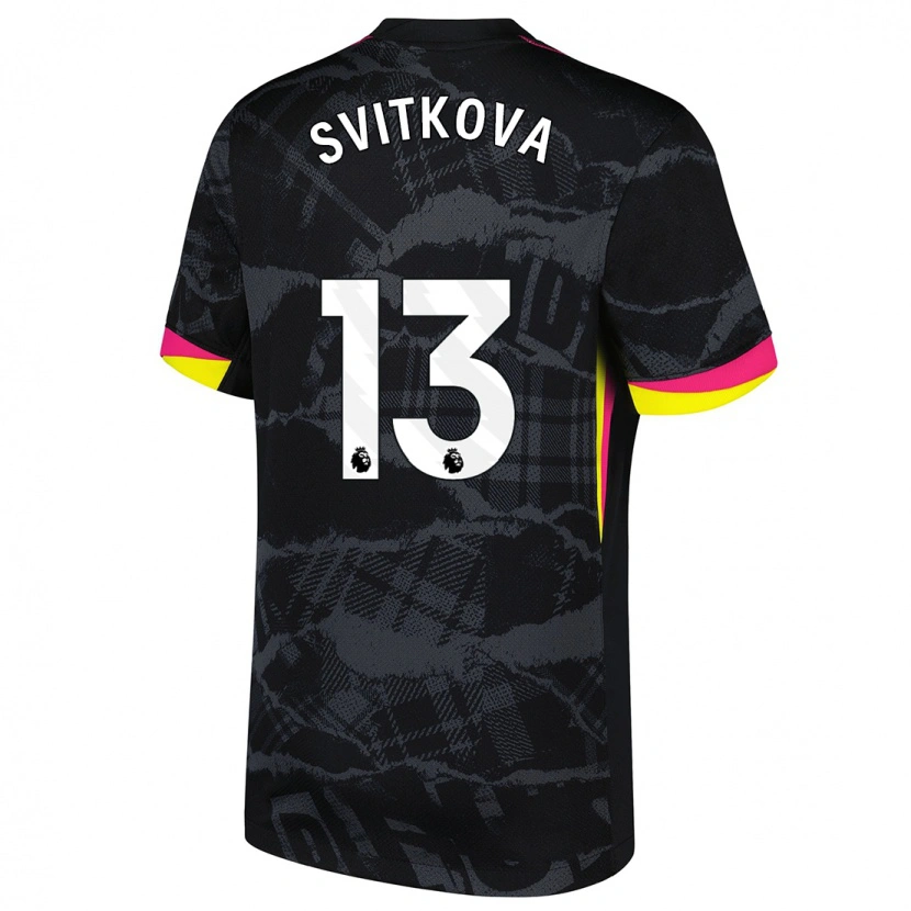 Danxen Niño Camiseta Kateřina Svitková #13 Negro Rosa Equipación Tercera 2024/25 La Camisa