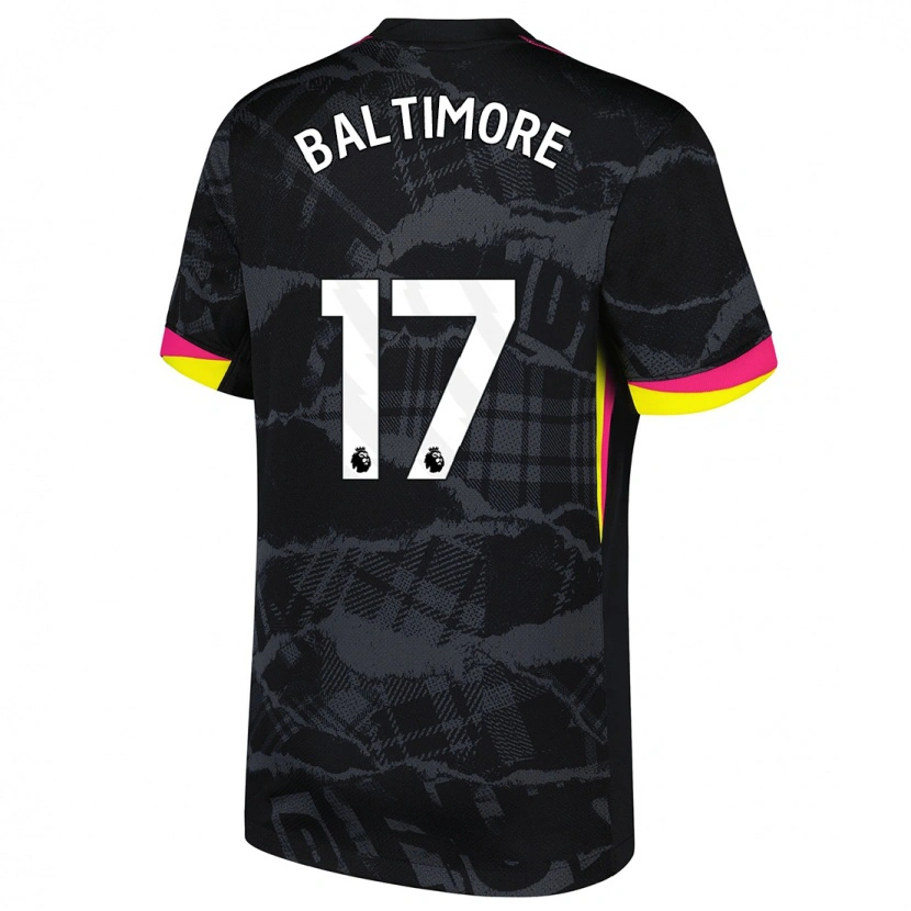 Danxen Niño Camiseta Sandy Baltimore #17 Negro Rosa Equipación Tercera 2024/25 La Camisa