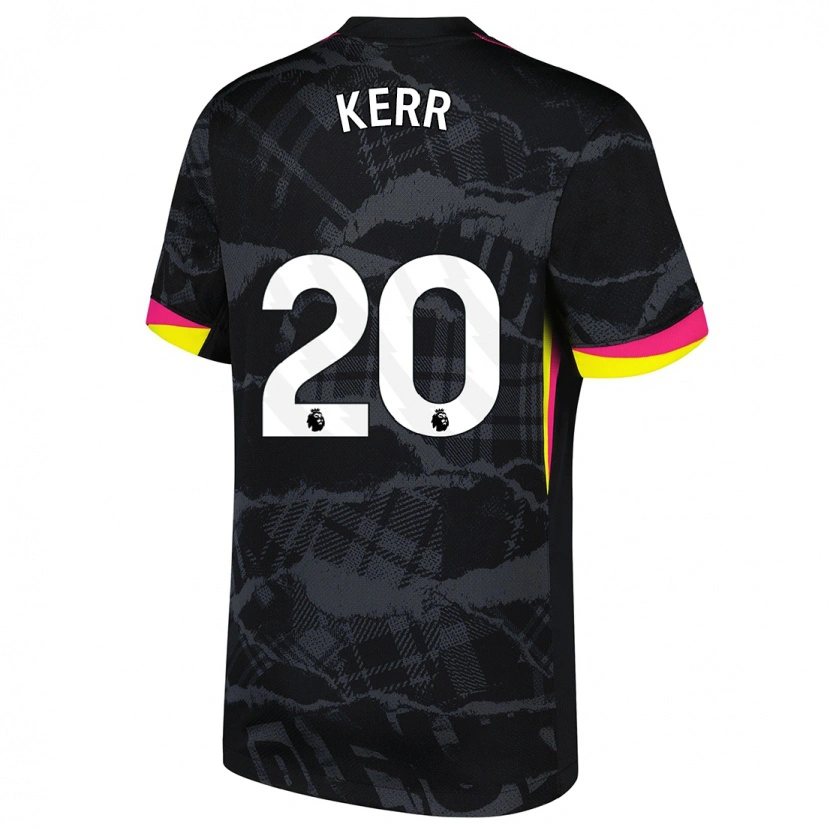 Danxen Niño Camiseta Sam Kerr #20 Negro Rosa Equipación Tercera 2024/25 La Camisa