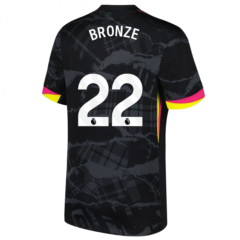 Danxen Niño Camiseta Lucy Bronze #22 Negro Rosa Equipación Tercera 2024/25 La Camisa