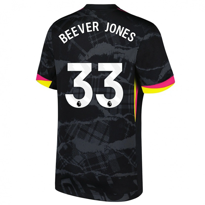 Danxen Niño Camiseta Aggie Beever-Jones #33 Negro Rosa Equipación Tercera 2024/25 La Camisa