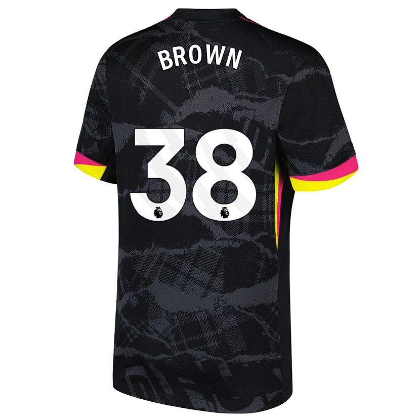 Danxen Niño Camiseta Cerys Brown #38 Negro Rosa Equipación Tercera 2024/25 La Camisa