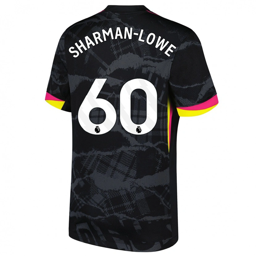 Danxen Niño Camiseta Teddy Sharman-Lowe #60 Negro Rosa Equipación Tercera 2024/25 La Camisa