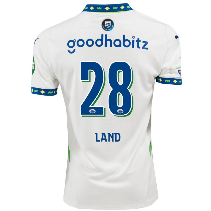 Danxen Niño Camiseta Tygo Land #28 Blanco Azul Oscuro Equipación Tercera 2024/25 La Camisa