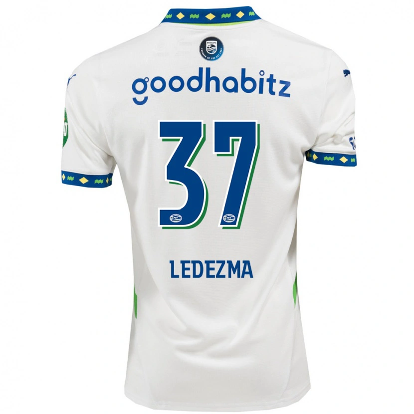 Danxen Niño Camiseta Richard Ledezma #37 Blanco Azul Oscuro Equipación Tercera 2024/25 La Camisa