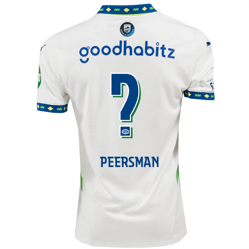 Danxen Niño Camiseta Kjell Peersman #0 Blanco Azul Oscuro Equipación Tercera 2024/25 La Camisa