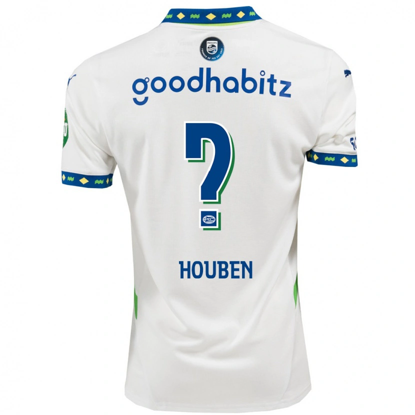 Danxen Niño Camiseta Iggy Houben #0 Blanco Azul Oscuro Equipación Tercera 2024/25 La Camisa