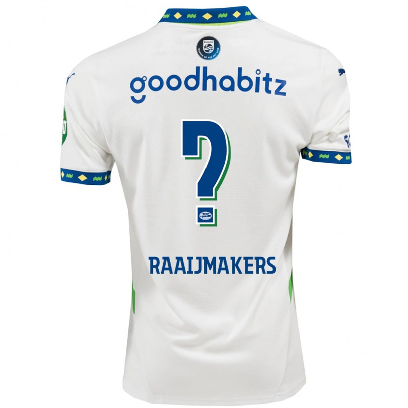 Danxen Niño Camiseta Lars Raaijmakers #0 Blanco Azul Oscuro Equipación Tercera 2024/25 La Camisa