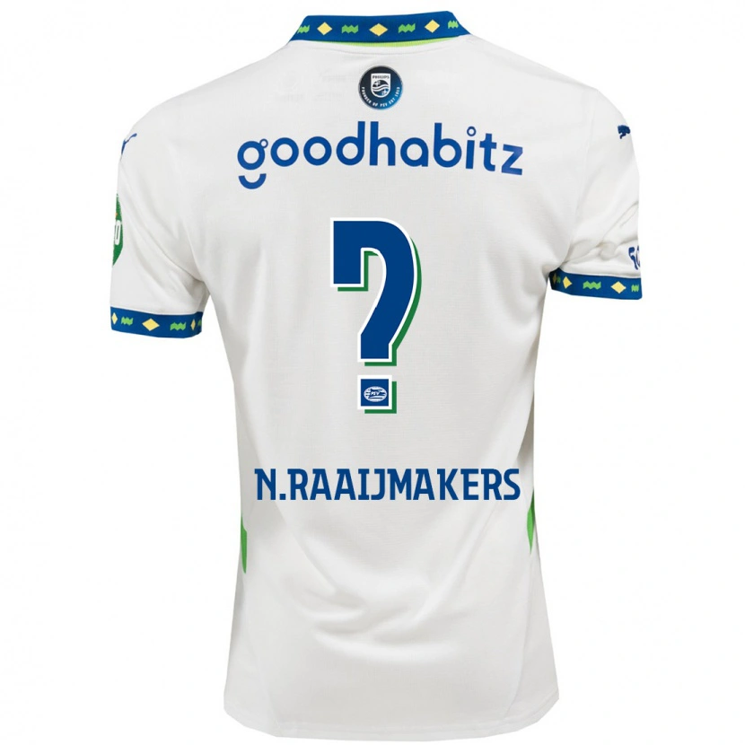 Danxen Niño Camiseta Niels Raaijmakers #0 Blanco Azul Oscuro Equipación Tercera 2024/25 La Camisa