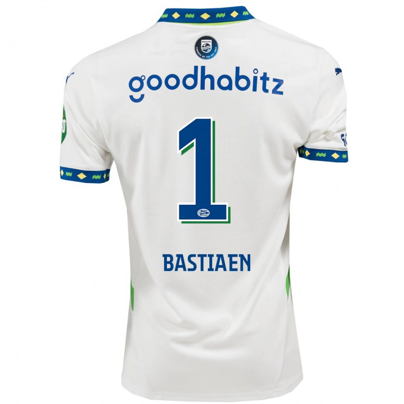 Danxen Niño Camiseta Femke Bastiaen #1 Blanco Azul Oscuro Equipación Tercera 2024/25 La Camisa