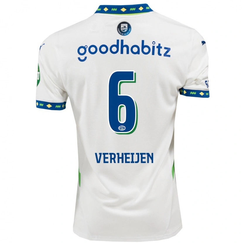 Danxen Niño Camiseta Janneke Verheijen #6 Blanco Azul Oscuro Equipación Tercera 2024/25 La Camisa