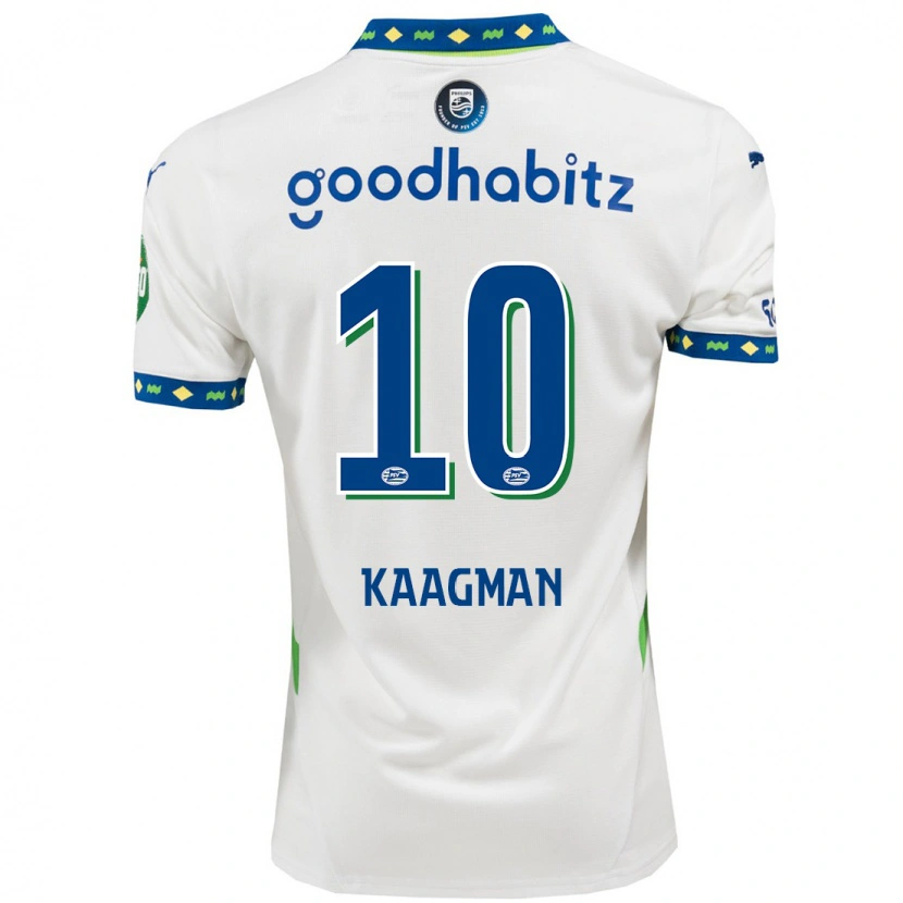 Danxen Niño Camiseta Inessa Kaagman #10 Blanco Azul Oscuro Equipación Tercera 2024/25 La Camisa