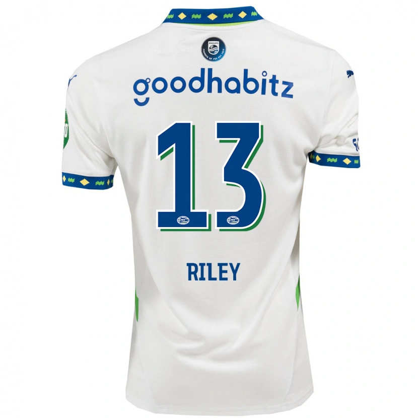 Danxen Niño Camiseta Indiah-Paige Riley #13 Blanco Azul Oscuro Equipación Tercera 2024/25 La Camisa