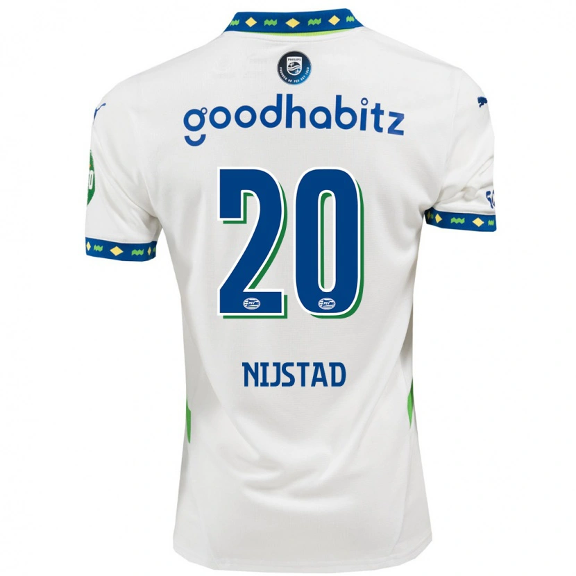 Danxen Niño Camiseta Nina Nijstad #20 Blanco Azul Oscuro Equipación Tercera 2024/25 La Camisa