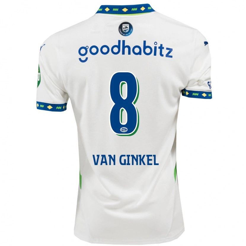 Danxen Niño Camiseta Marco Van Ginkel #8 Blanco Azul Oscuro Equipación Tercera 2024/25 La Camisa