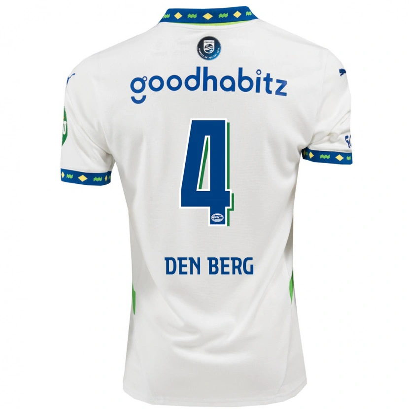 Danxen Niño Camiseta Mandy Van Den Berg #4 Blanco Azul Oscuro Equipación Tercera 2024/25 La Camisa