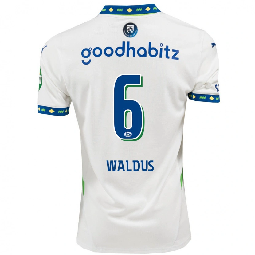 Danxen Niño Camiseta Maruschka Waldus #6 Blanco Azul Oscuro Equipación Tercera 2024/25 La Camisa