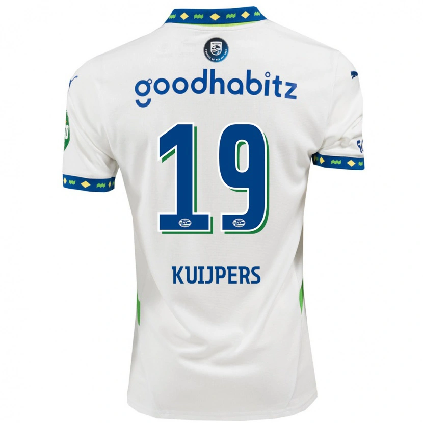 Danxen Niño Camiseta Jeslynn Kuijpers #19 Blanco Azul Oscuro Equipación Tercera 2024/25 La Camisa