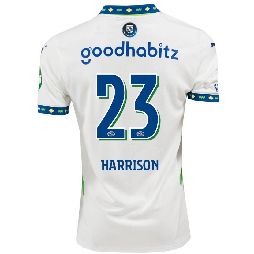 Danxen Niño Camiseta Amy Harrison #23 Blanco Azul Oscuro Equipación Tercera 2024/25 La Camisa