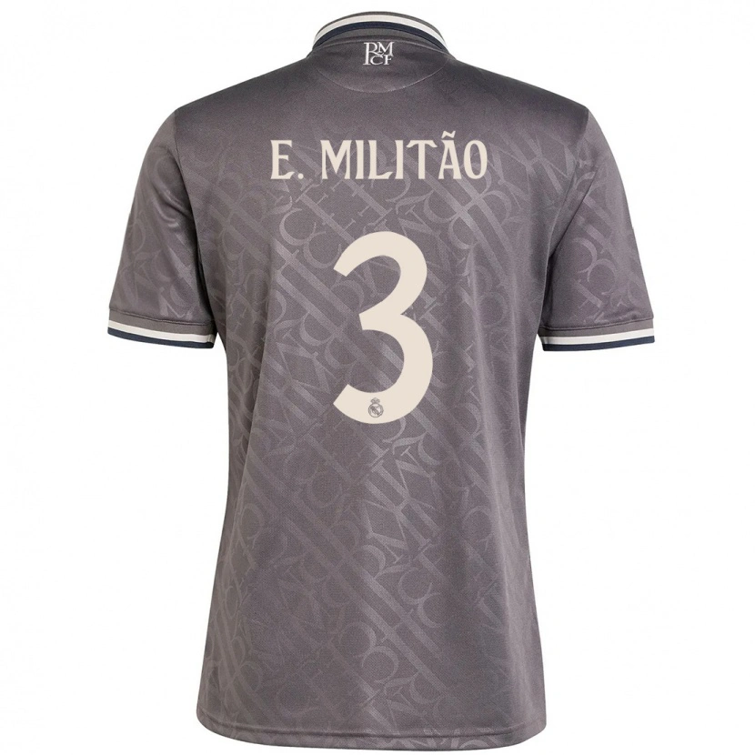 Danxen Niño Camiseta Éder Militão #3 Carbón Equipación Tercera 2024/25 La Camisa