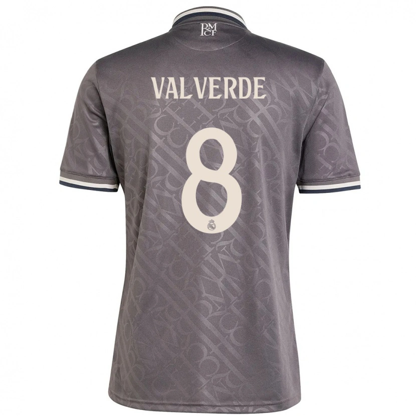 Danxen Niño Camiseta Federico Valverde #8 Carbón Equipación Tercera 2024/25 La Camisa