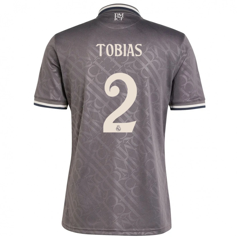 Danxen Niño Camiseta Vinícius Tobias #2 Carbón Equipación Tercera 2024/25 La Camisa