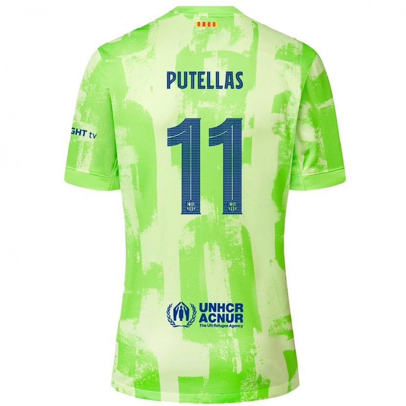 Danxen Niño Camiseta Alexia Putellas #11 Lima Equipación Tercera 2024/25 La Camisa