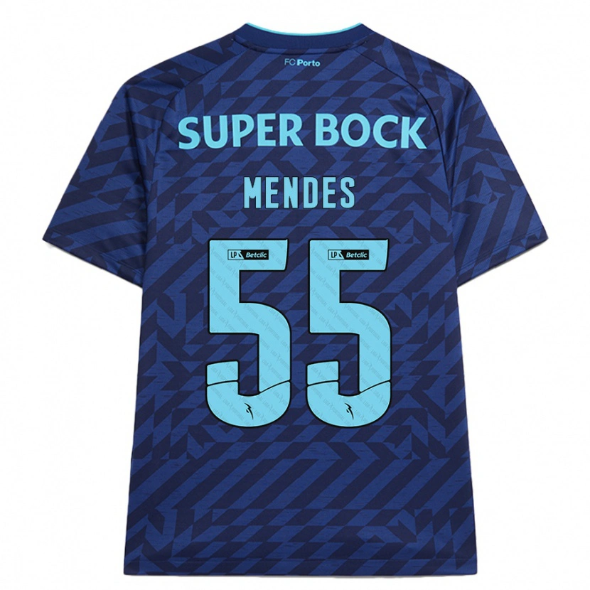 Danxen Niño Camiseta João Mendes #55 Azul Marino Equipación Tercera 2024/25 La Camisa