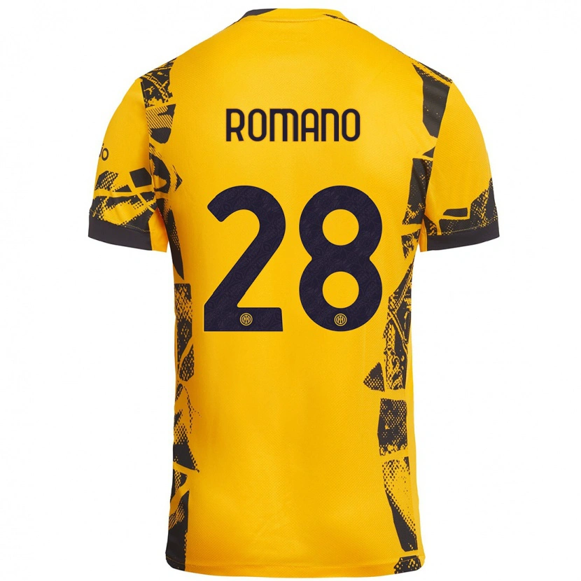 Danxen Niño Camiseta Thiago Romano #28 Dorado Negro Equipación Tercera 2024/25 La Camisa