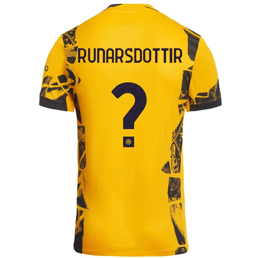 Danxen Niño Camiseta Cecilía Rán Rúnarsdóttir #0 Dorado Negro Equipación Tercera 2024/25 La Camisa