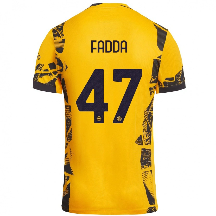 Danxen Niño Camiseta Paola Fadda #47 Dorado Negro Equipación Tercera 2024/25 La Camisa