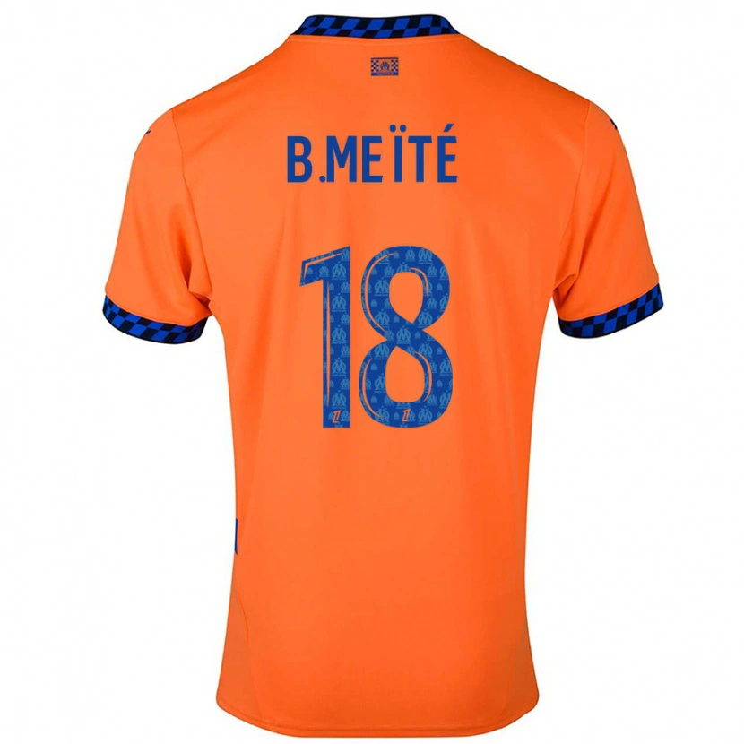 Danxen Niño Camiseta Bamo Meïté #18 Naranja Azul Oscuro Equipación Tercera 2024/25 La Camisa